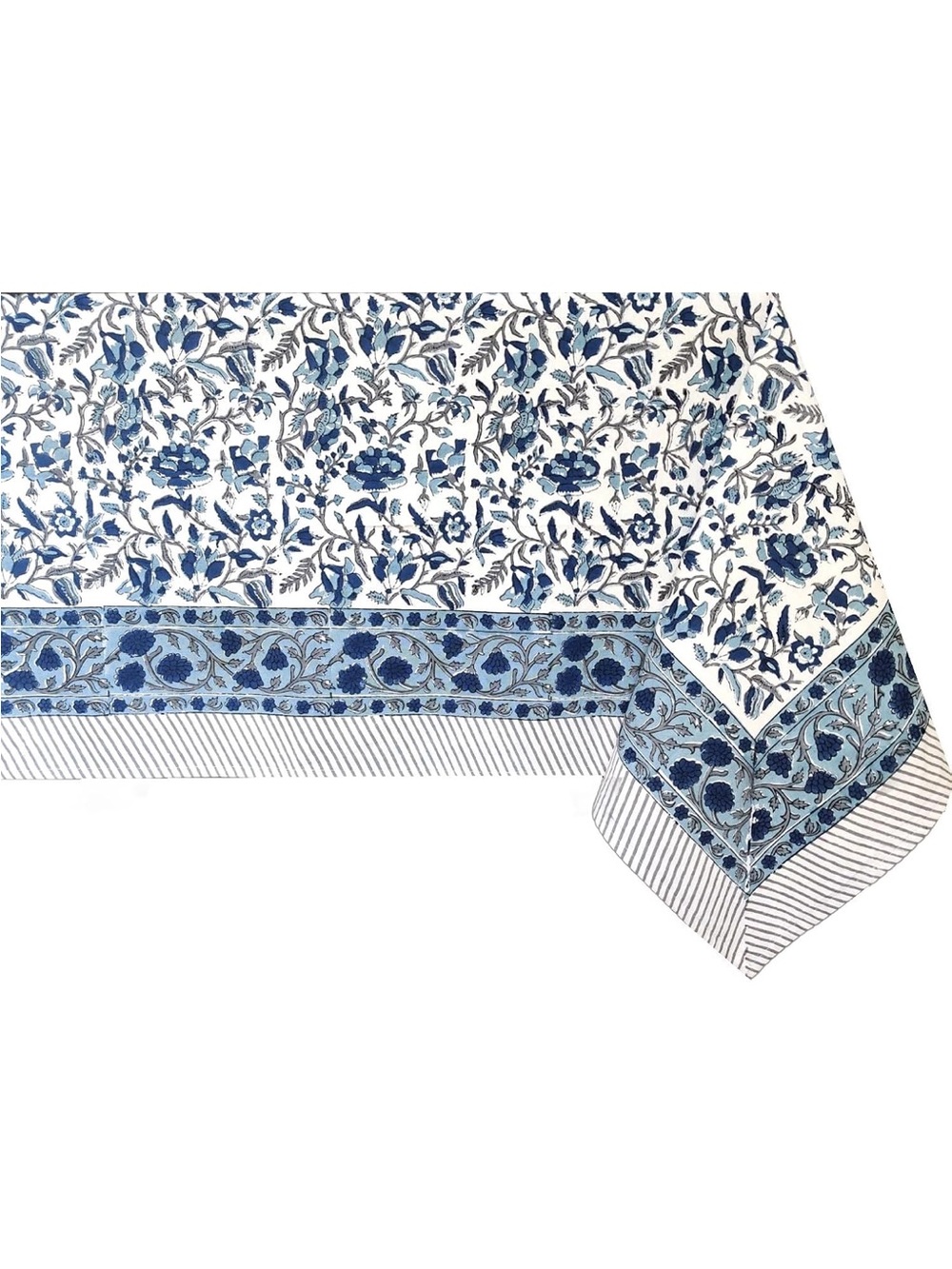NEW ATOSII Jodhpur 100% Cotton Square Tablecloth, Handblock Floral Print